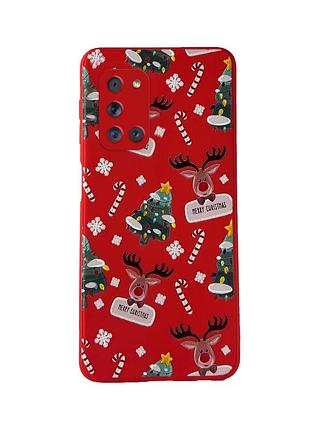Чехол новогодний tpu для samsung a31 (08) елка merry christmas красный