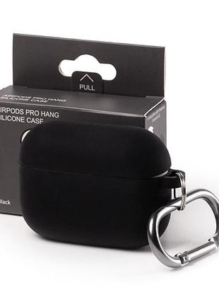 Чехол silicone case color box (карабін) для airpods pro 2 - black