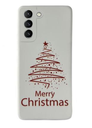 Чохол новорічний premium для samsung s22 plus (02) merry christmas tree білий