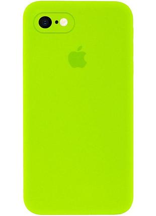 Чехол silicone full case camera square (квадратные) для iphone 7 party green (43) ярко зеленый