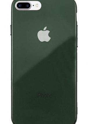 Чохол скляний glass case для iphone 8 plus (05) forest green темно-зелений