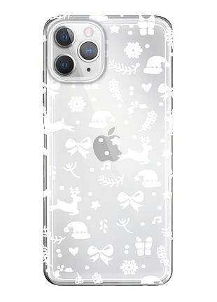Чохол прозорий новорічний clear для iphone 11 pro max (10) новорічний настрій