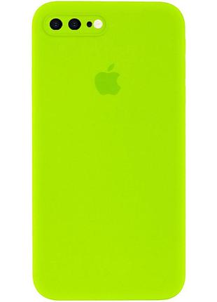 Чохол silicone full case camera square (квадратні) для iphone 8 plus party green (43) яскраво-зелений