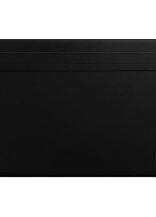 Чохол шкіряний для macbook pro 16.2 захисний із мікрофіброю всередині чорний