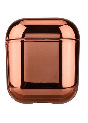 Чехол для наушников airpods glass case rose gold (903) розовое золотой