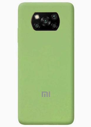 Чохол silicone case premium для xiaomi poco x3 mint (19) м'ятний