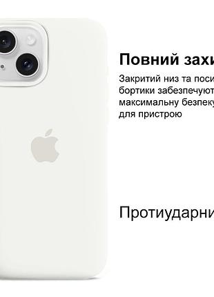 Чехол kassel silicone full case protective для iphone 14 plus с микрофиброй белый white 2