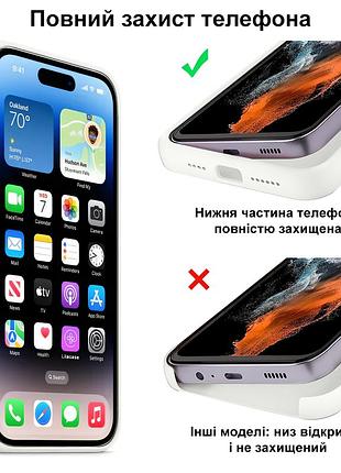 Чехол kassel silicone full case protective для iphone 14 plus с микрофиброй белый white 6