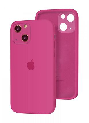 Чохол silicone full case camera protective для iphone 14 plus dragon fruit (36) малиновий