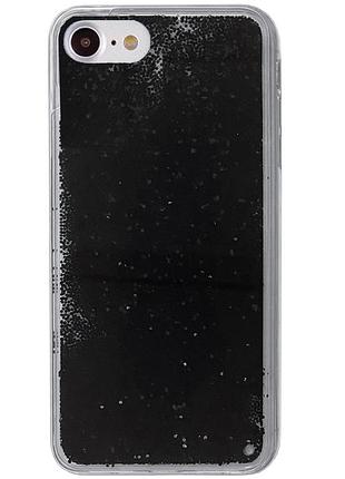 Чехол silicone с блестками для iphone 8 (05) black черный