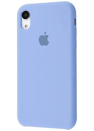Чехол silicone case для iphone xr lilac cream голубой