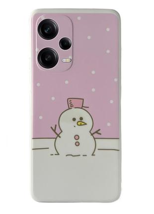 Чехол новогодний premium для xiaomi redmi note 12 (06) снеговик новогодний