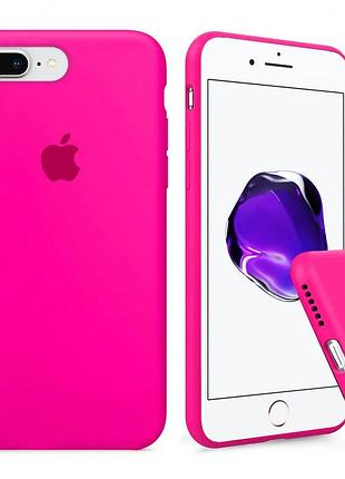 Чехол silicone full case для iphone 8 plus shiny pink ярко розовый