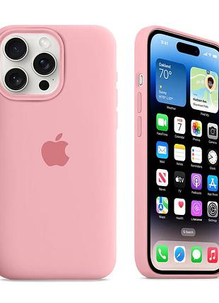 Чехол kassel silicone full case protective для iphone 14 pro с микрофиброй розовый pink