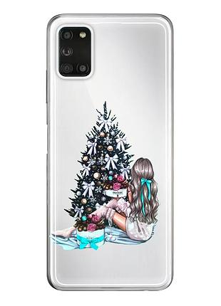 Чехол прозрачный новогодний clear для samsung a31 (02) новогодня настроение