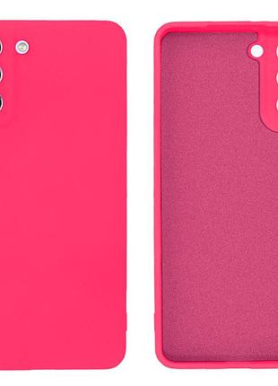 Чохол silicone case camera protective для samsung s21 plus (21) яскраво рожевий shiny pink