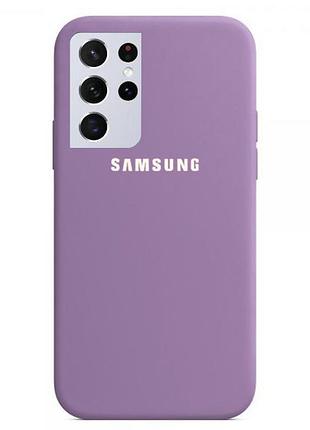 Чехол silicone case для samsung premium s21 ultra blueberry (24) черничный