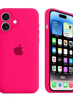 Чехол с защитой камеры kassel silicone camera protective для iphone 16 (47) ярко-розовый shiny pink