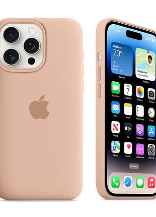 Чехол kassel silicone full case protective для iphone 13 pro max с микрофиброй пудра pink sand