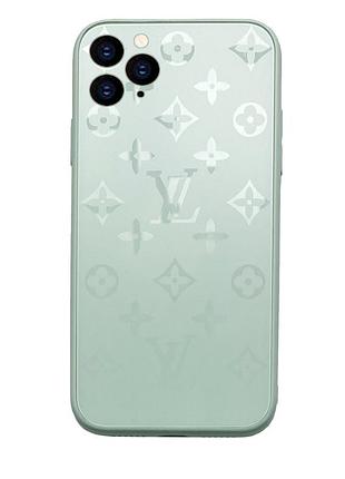 Чохол скляний glass case louis vuitton луї вітон для iphone 11 pro (01) turquoise м'ятний