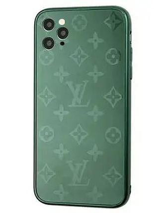 Чохол скляний glass case louis vuitton луї вітон для iphone 11 pro (04) pine green зелений