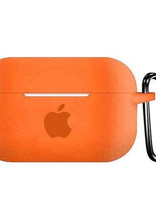 Чехол для airpods pro logo silicone case с карабином (21) orange оранжевый