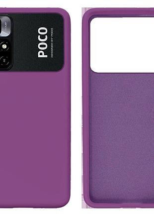 Чехол силиконовый full противоударный premium для xiaomi poco m4pro 5g (14) purple фиолетовый