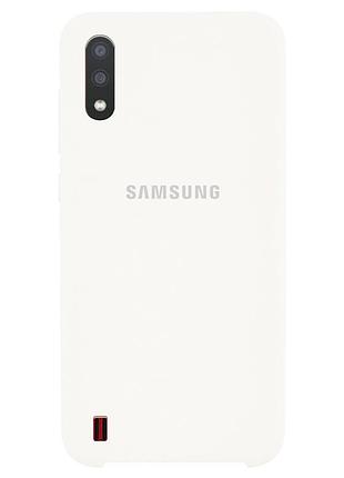 Чехол silicone case для samsung premium a01 white (09) белый