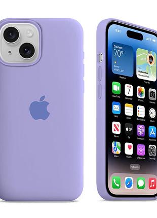 Чехол kassel silicone full case protective для iphone 14 с микрофиброй фиолетовый lilac
