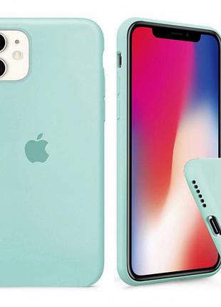 Чохол silicone full case для iphone 12 mini sea blue бірюза