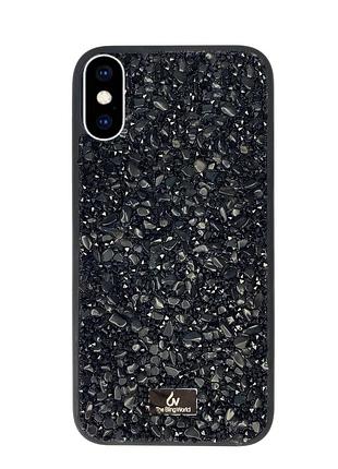 Чехол diamond the bling world case для iphone xs max (05) black stone черный камень