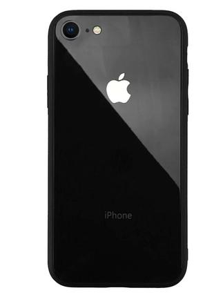 Чохол скляний glass case для iphone 8 (04) black чорний