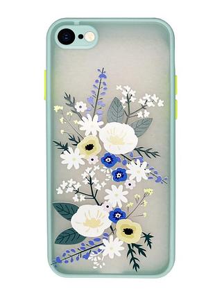 Чехол противоударный для iphone 7 (01) flowers цветы цветы