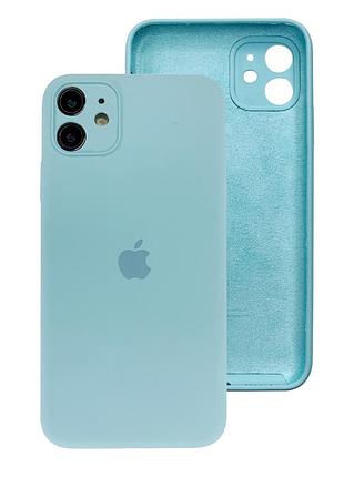Чехол silicone case full camera protective для iphone 11 sea blue бирюза