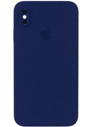 Чехол silicone full case camera square (квадратные) для iphone xs max dark blue (28) темно синий