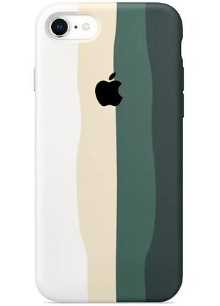 Чехол silicone rainbow case для iphone 7 (02) green rainbow