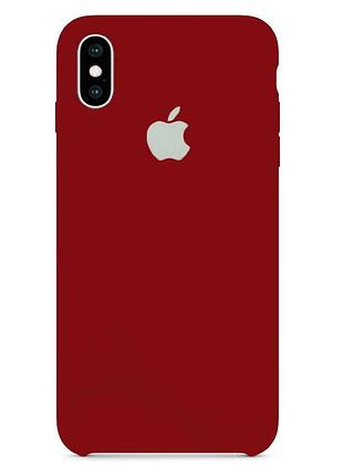 Чехол silicone case для iphone x/xs product red темно красный