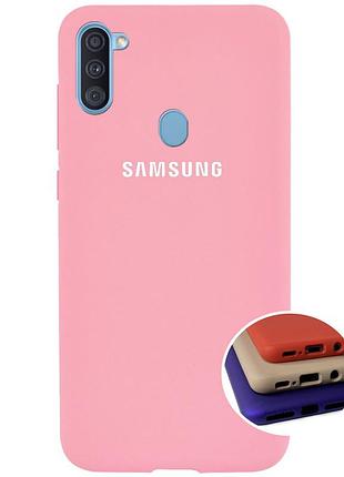 Чехол silicone full case для samsung a11 (05) pink розовый