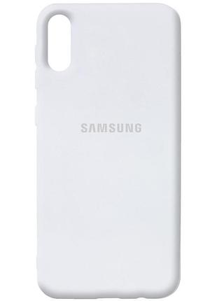 Чехол silicone case для samsung premium a70 white (09) белый