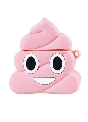 Чехол case 3d для airpods poop pink (38) какашка розовая