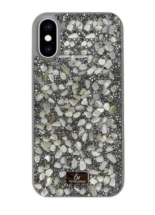 Чехол diamond the bling world case для iphone xs max (02) silver stone серебряный камень