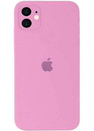 Чехол silicone full case camera square (квадратные) для iphone 11 light pink (06) розовый