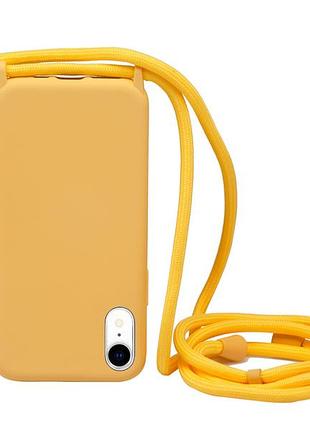 Силиконовый чехол на шнурке crossbody для iphone xr (02) yellow желтый
