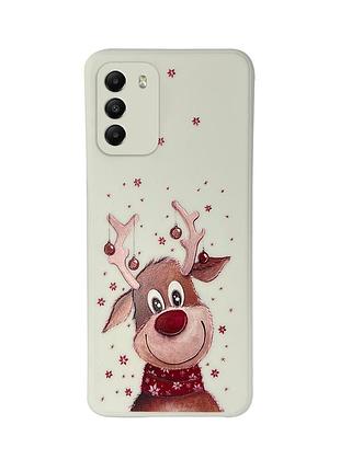 Чохол новорічний tpu для xiaomi poco m3 (05) олень merry christmas білий