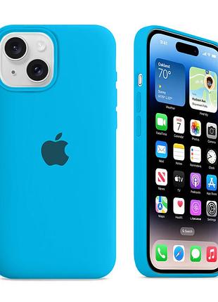 Чехол kassel silicone full case protective для iphone 15 с микрофиброй синий blue
