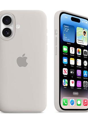Чехол kassel silicone full case protective для iphone 16 с микрофиброй слоновая кость stone