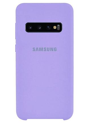 Чохол silicone case для samsung premium s10 plus lilac (13) ліловий