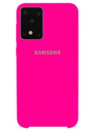 Чохол silicone case для samsung premium s20 ultra shiny pink (21) яскраво рожевий