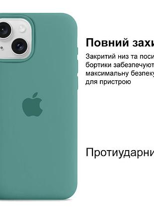 Чехол kassel silicone full case protective для iphone 16 plus с микрофиброй зеленый pine green 2