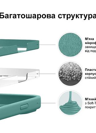Чехол kassel silicone full case protective для iphone 16 plus с микрофиброй зеленый pine green 3